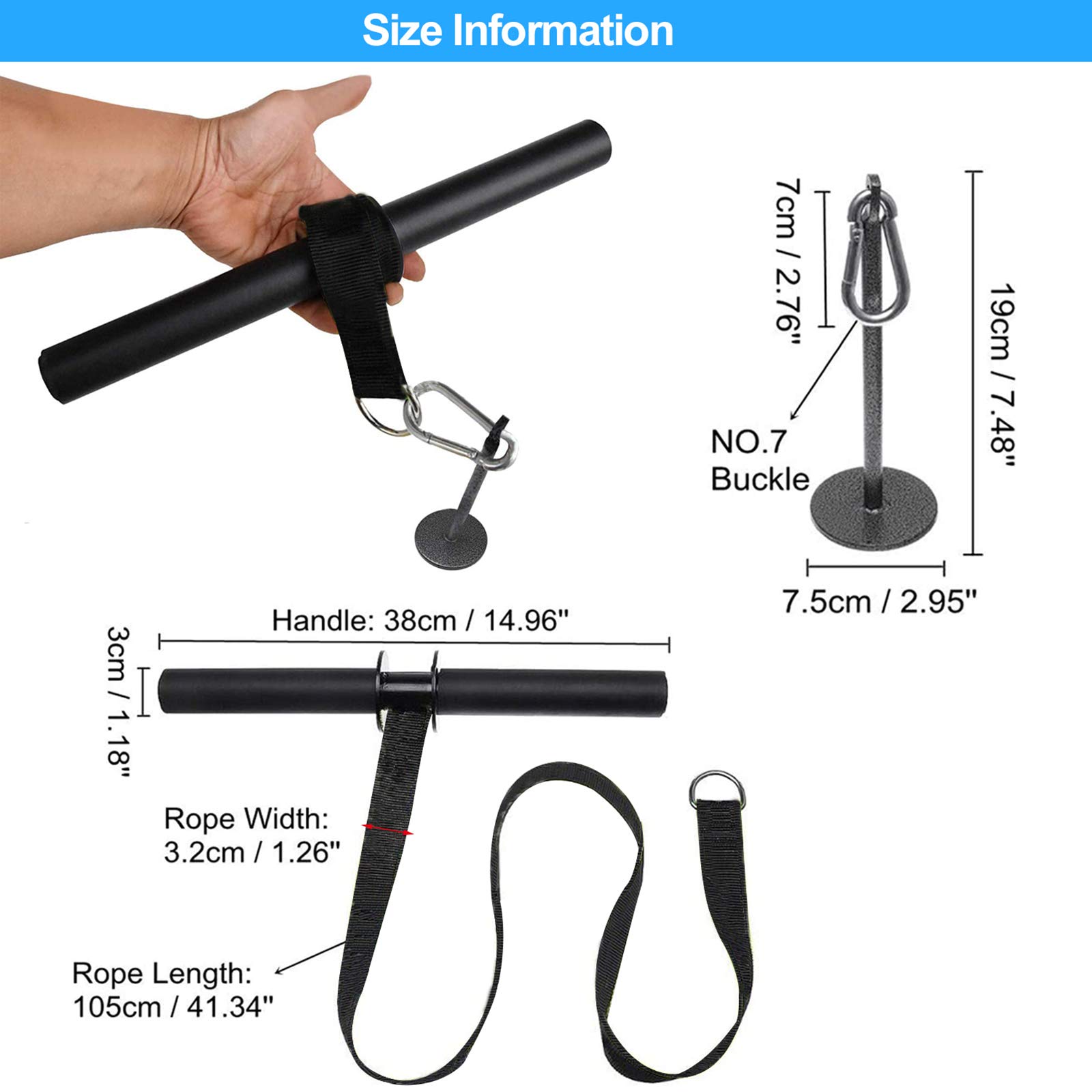 Rodillo de muñeca para antebrazo, rodillo de muñeca y rodillo de antebrazo para entrenamiento, fitness, entrenador de fuerza de brazo para gimnasio y hogar (negro)