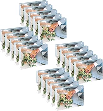 Acrylic Picture Frame 2.5 x 3.5 Clear Acrylic Business Card Frame Double Sided Frameless Magnetic Photo Frames Block Desktop Display Stand for School Office Home Decoration 20mm Thick