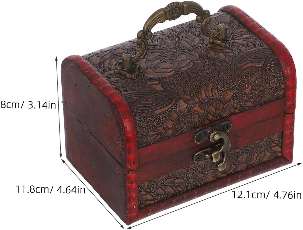 Alipis Portable Wooden Jewelry Box Vintage Keepsake Storage Box for Xmas image 2