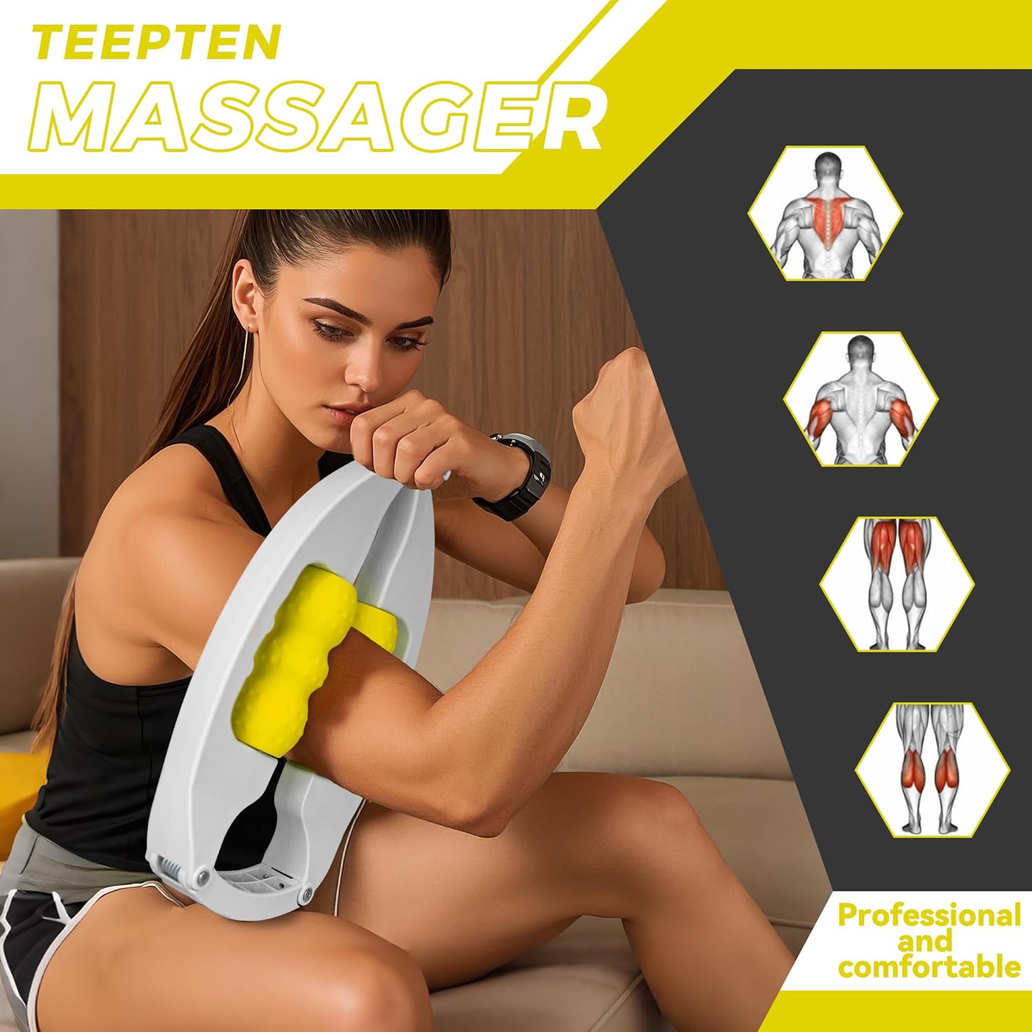 Arm Massager & Forearm Massager, Adjustable Foam Roller, Trigger Point Muscle for Calves, Tennis & Golfers Elbow Pain Release, Roller for Muscle Tightness & Faster Recovery - Image 4