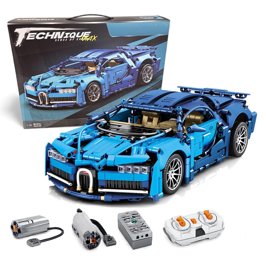 1:14 Scale Remote Control Building Block Car Set, 1354 Pieces with 2 Motors, Steering Wheel Simulation, Openable Doors and Hood-image-21