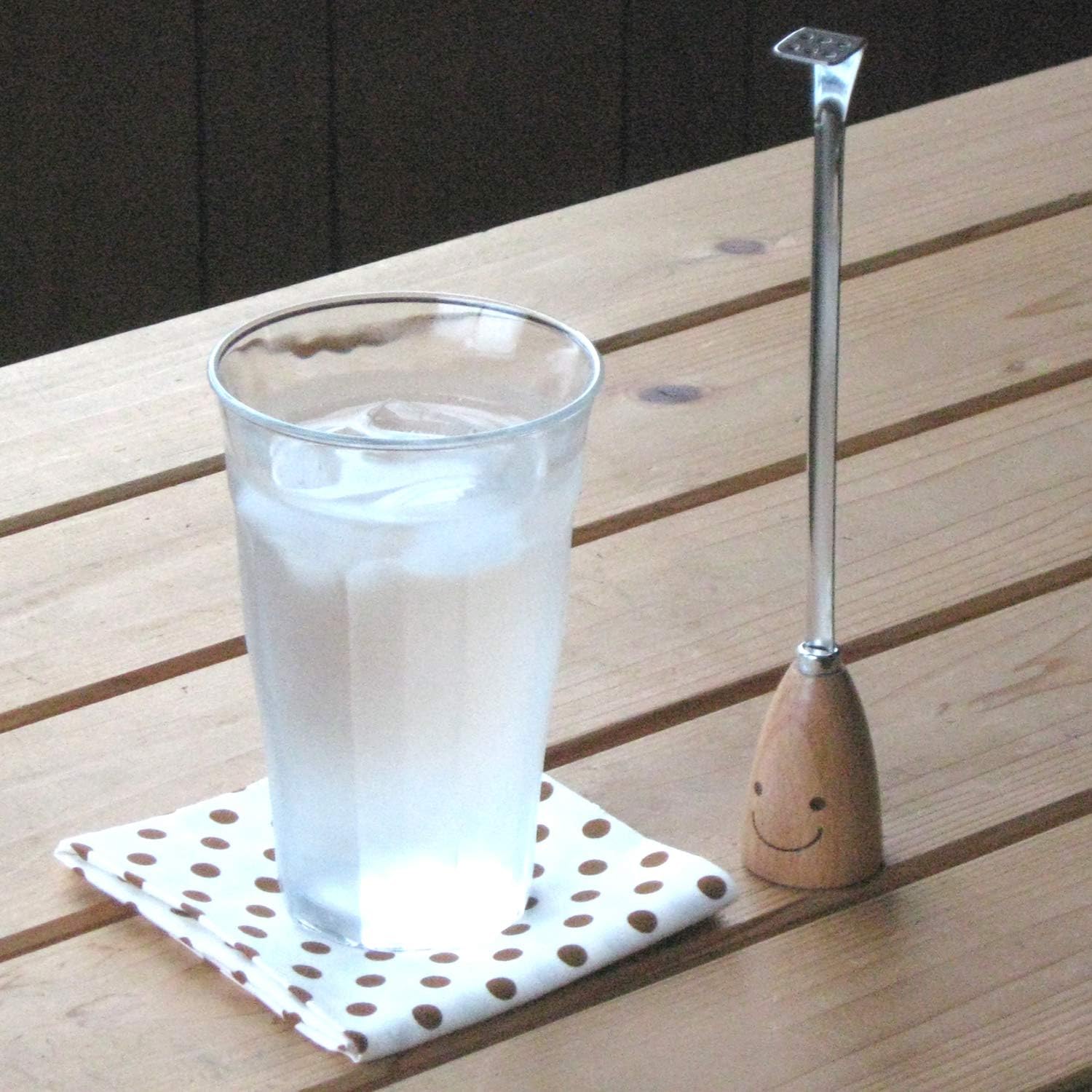 Nagao WY-14 Waiwai Kitchen Stirler, Stainless Steel, Wood, Made in Japan