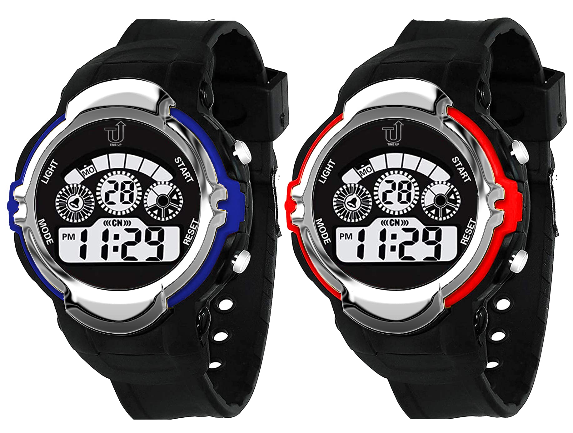 Time Up Digital Water-Proof & Night Light Big Dial Combo of 2 Watches for Boys & Girls (5-13 Years)-YS2-1811-N (Navy-Red) (B09C4RZ8M5) Amazon Price History, Amazon Price Tracker