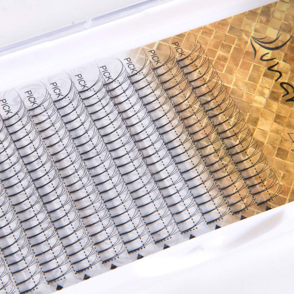 Lunamoon Russian Lashes Volume Pre-made Fans 3D 5D 6D 10D Individual Cluster Eyelash Extensions Flare Lash (0.1 D-Curl 10mm, 3D) - Image 2