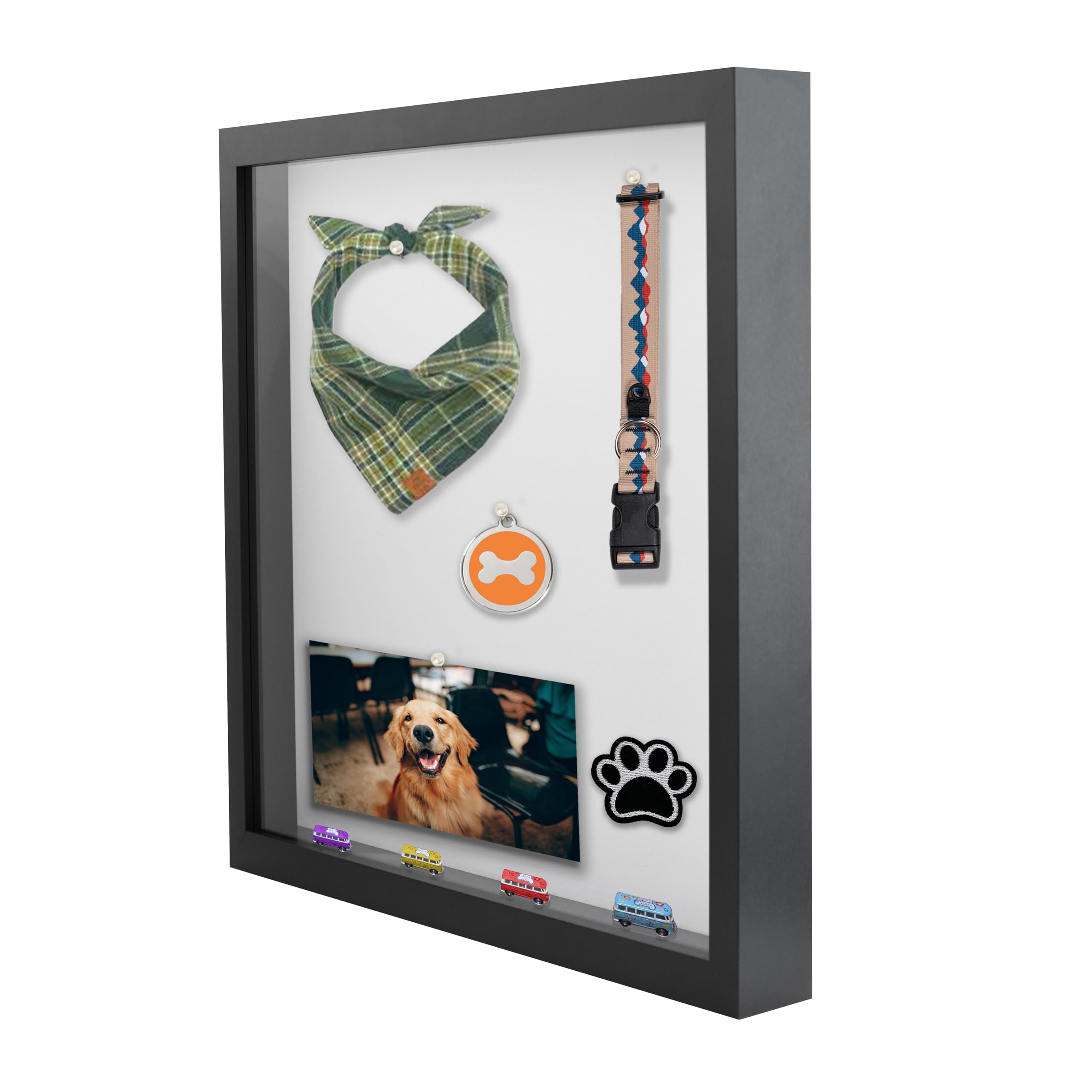 Frame Amo 24x36 Black Shadow Box Frame, Display Case with Tempered Glass Front, 2.5 inch Thick, for Display Items or Posters, for Wall or Table