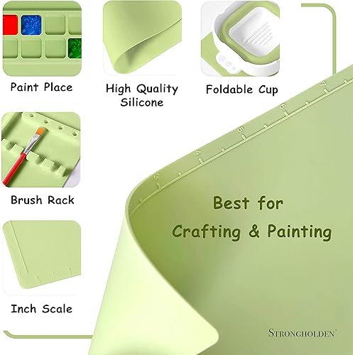 Miniatura 4 de Tapete de silicona para manualidades tapete de pintura de silicona 20 x 16 pulgadas tapete de silicona con taza tapete de arte de silicona con taza