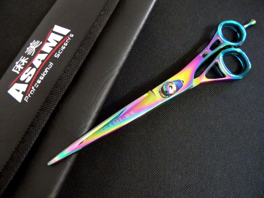 7” ASAMI Professional Titanium Coated 440c Japanese Stainless Steel Scissors ART6144