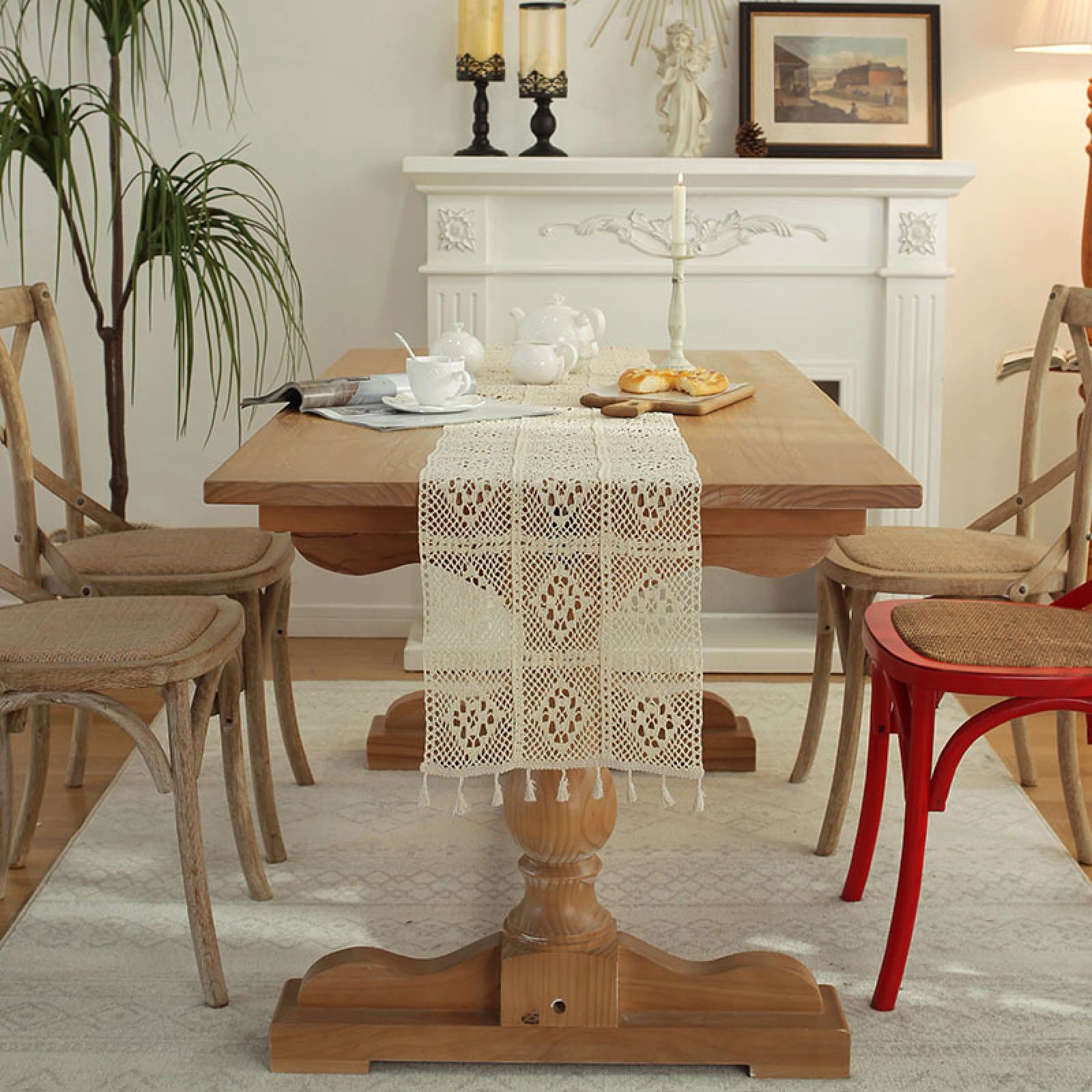 Bohemian Stijl Print Decoratief Linnen Tafelkleed Waterdicht Dikke Rechthoekige Bruiloft Eettafel Cover Thee Tafelkleed, 6,140x260cm tafelkleed
