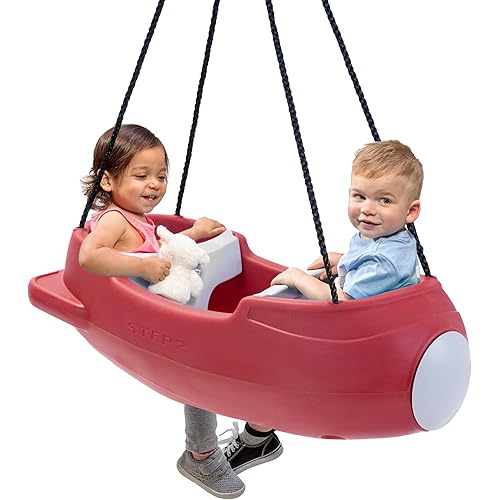 Step2 Rocket Swing for Two, Baby Outdoor Swing, Outside Weather-Resistant Rope, Attach to Playset, for Toddlers 9 Months - 3 Years Old
