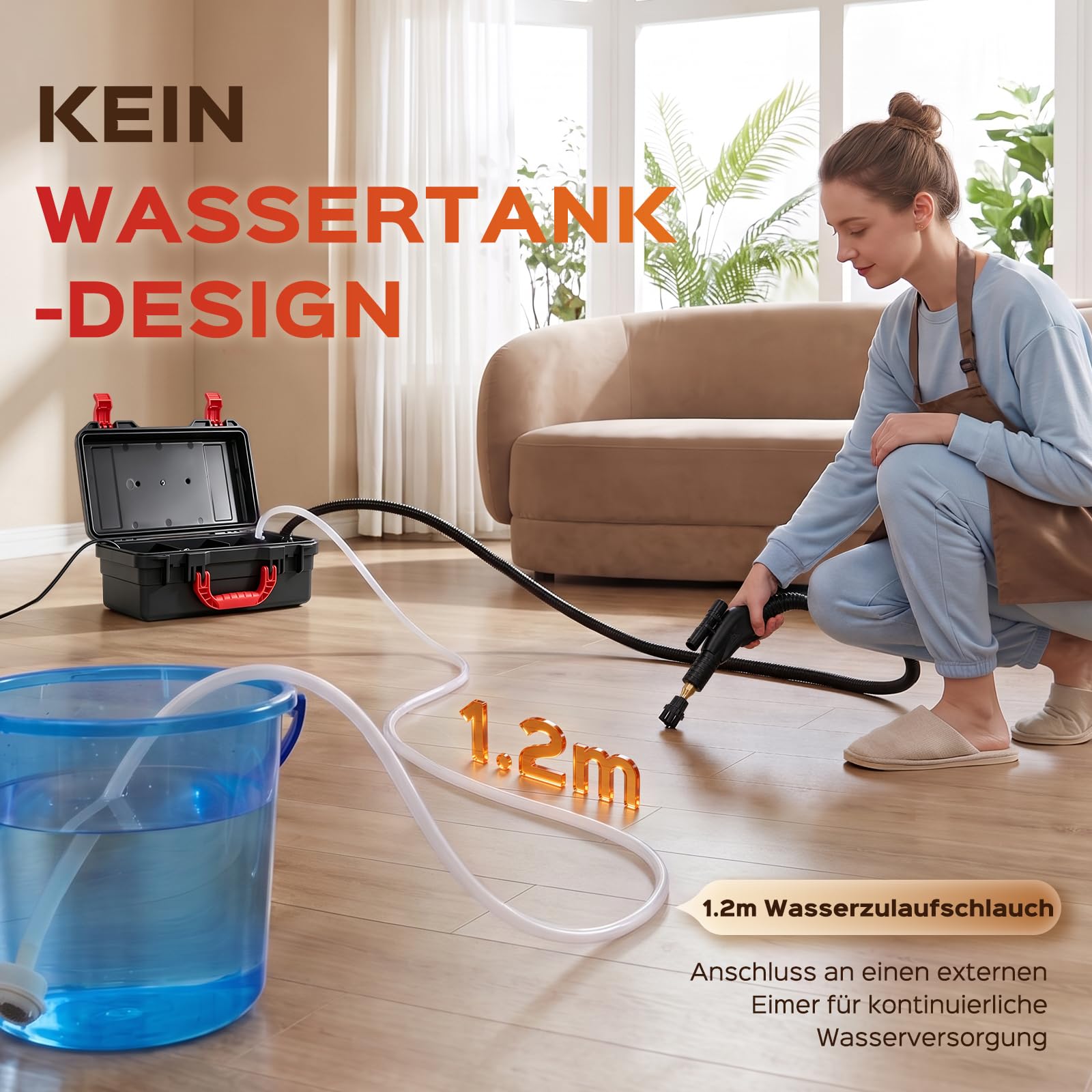 Moongiantgo Hochdruck Dampfreiniger für Alles Tanklose 220V 1700W