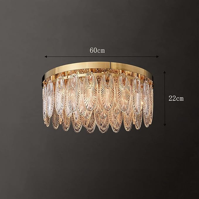 SQLCF Plafondlamp Crystal Lighting Plafondlamp Atmosferische Crystal Lamp Eenvoudige Moderne Master Slaapkamer Lamp Huishoudelijke Plafondlamp Woonkamer Lamp Plafondlamp Ronde Lamp Eetkamer Lamp Inbouw plaf photo 3