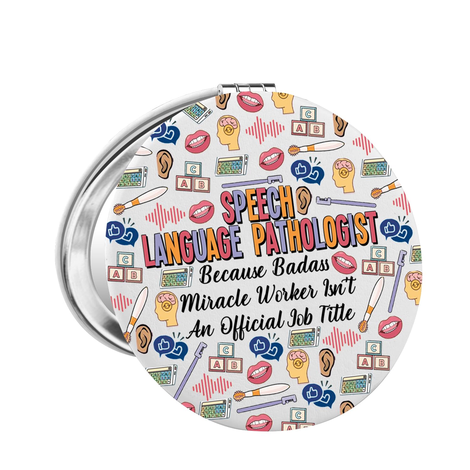 FAADBUK Speech Language Pathologist Gift SLP Makeup Mirror for Speech Therapist SLP Grad Student Gift (SLP Mirror)-image-26