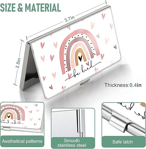 Miniatura 3 de Swooflia Estuche de metal para tarjetas de visita para mujeres y hombres, Difícil ser amable, Estética