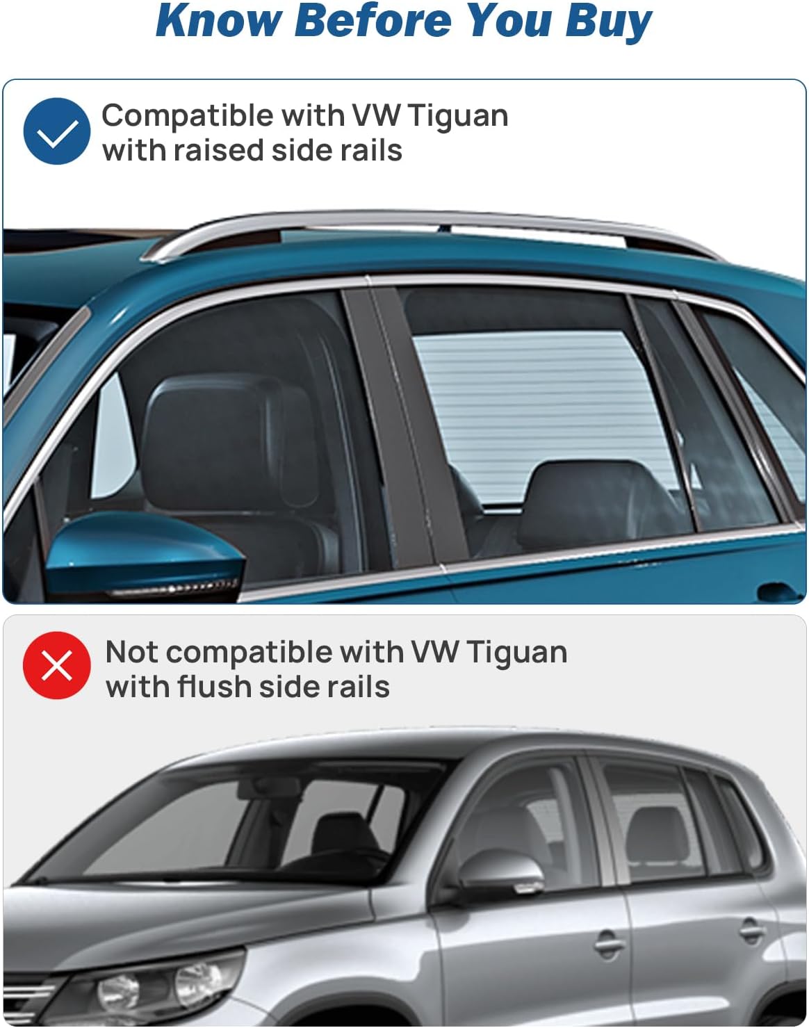 JOYTUTUS Lockable Roof Rack Cross Bars Compatible with Volkswagen VW Tiguan 2018-2024(Not for Limited), Anti-Theft Aluminum Crossbars for Rooftop Cargo Bag Luggage Kayak Canoe Bike - Image 7