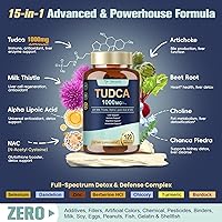 Vista 6 de Totaria TUDCA Suplemento de apoyo hepático de 1000 mg con cardo mariano, NAC, ALA, 80% de silimarina, sales biliares extra fuertes 15 en 1