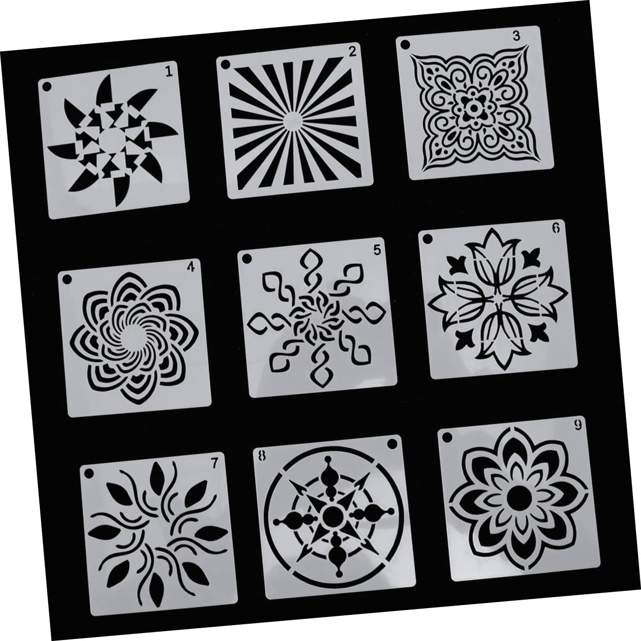 TEHAUX 3 Ensembles Pochoirs Mandala Créatifs Plastique Pour Peinture Murale Décoration Diy Découpés Pour Projets Artistiques Artisanaux 36 Pièces * 3