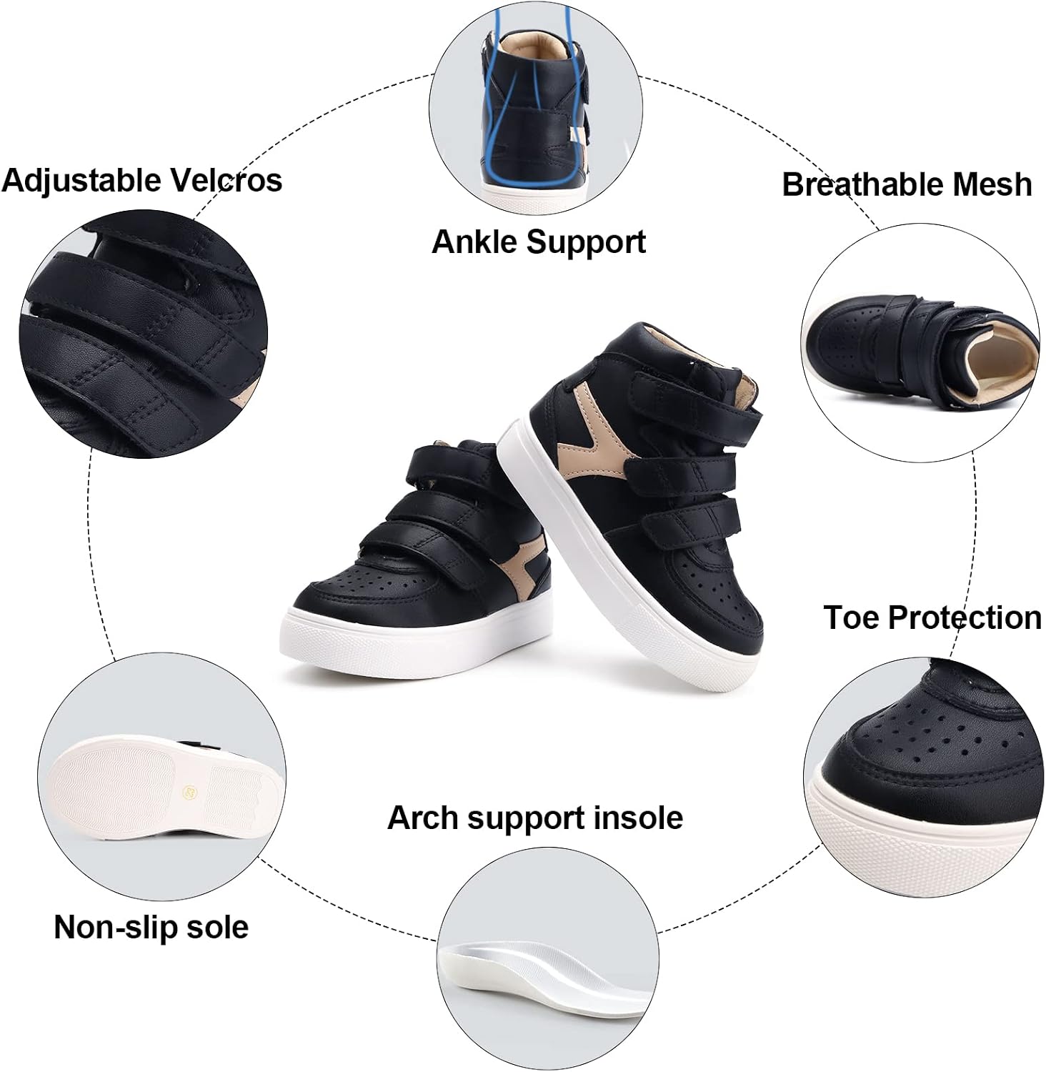 Orthopedic Shoes for Kids and Toddlers with Arch and Ankle Support,Correct and Prevent Flat Feet and Foot Varus/Valgus