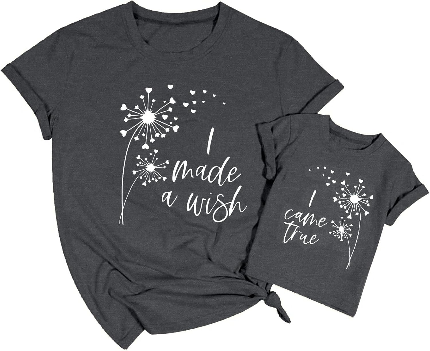 Mom and Daughter Matching Outfits I Made a Wish Mommy and Me Shirts Mom and Baby Matching Shirt