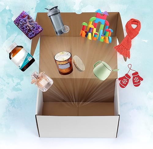 Miniatura 87 de WIFTREY Cajas de envío pequeñas de 8 x 6 x 4, paquete de 25 cajas para correo, embalaje, cajas de cartón corrugado blancas para pequeñas empresas