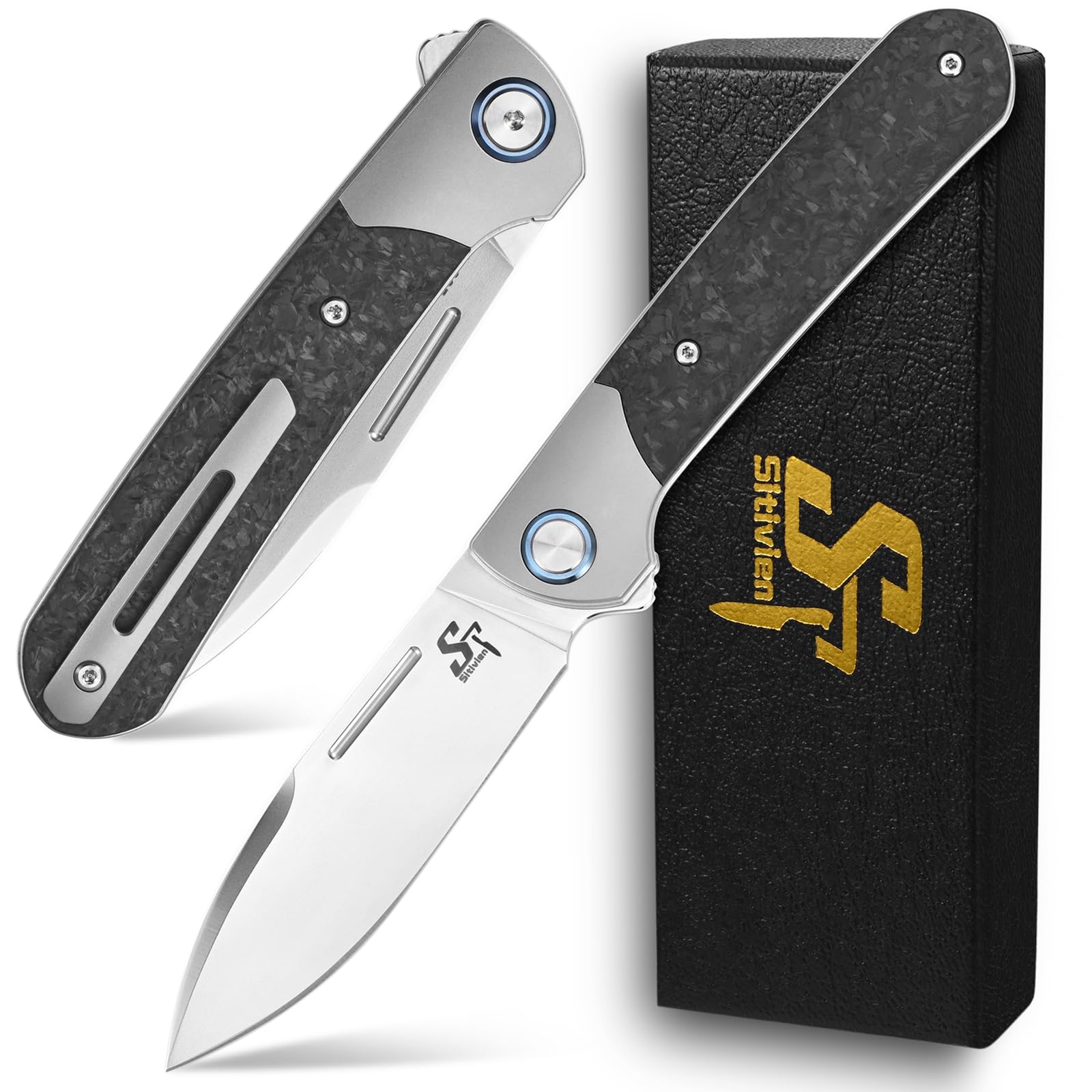 Amazon.com : Sitivien ST995 Folding Pocket Knife,Handmade M390