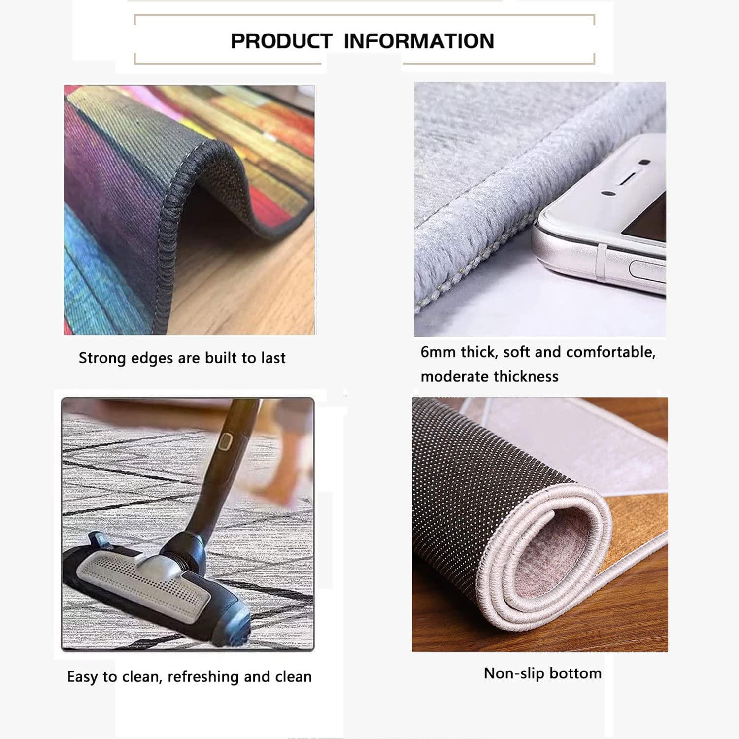 Tapis de Couloir coloré, Lavable, Tapis de Passage, Tapis de Couloir, Long et Largeur Personnalisable