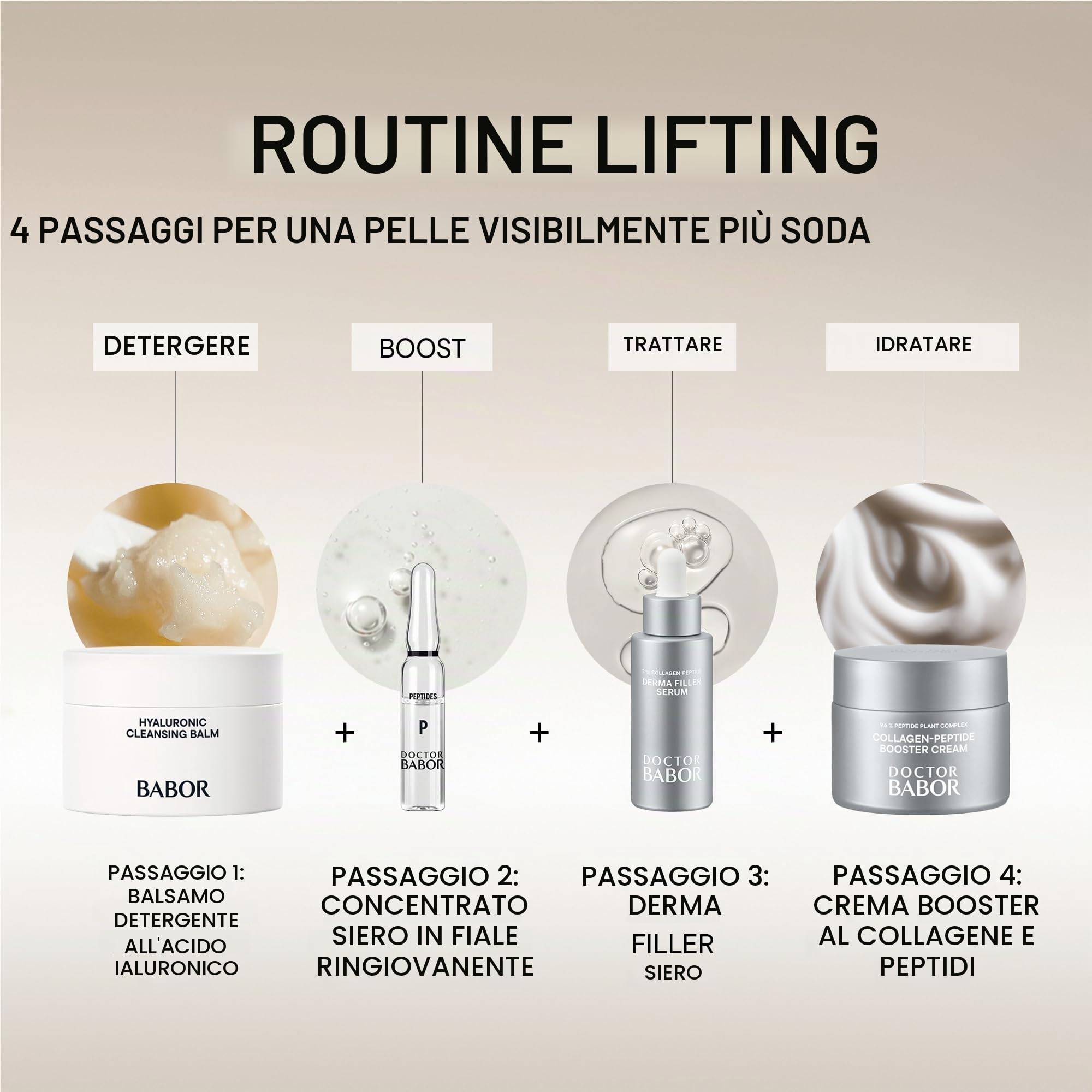 DOCTOR BABOR Collagen-Peptide Booster Cream Crema idratante viso, 50ml | Per un rassodamento intensivo, Per viso, collo e décolleté, Antirughe, Pelle visibilmente liscia, Formula vegana