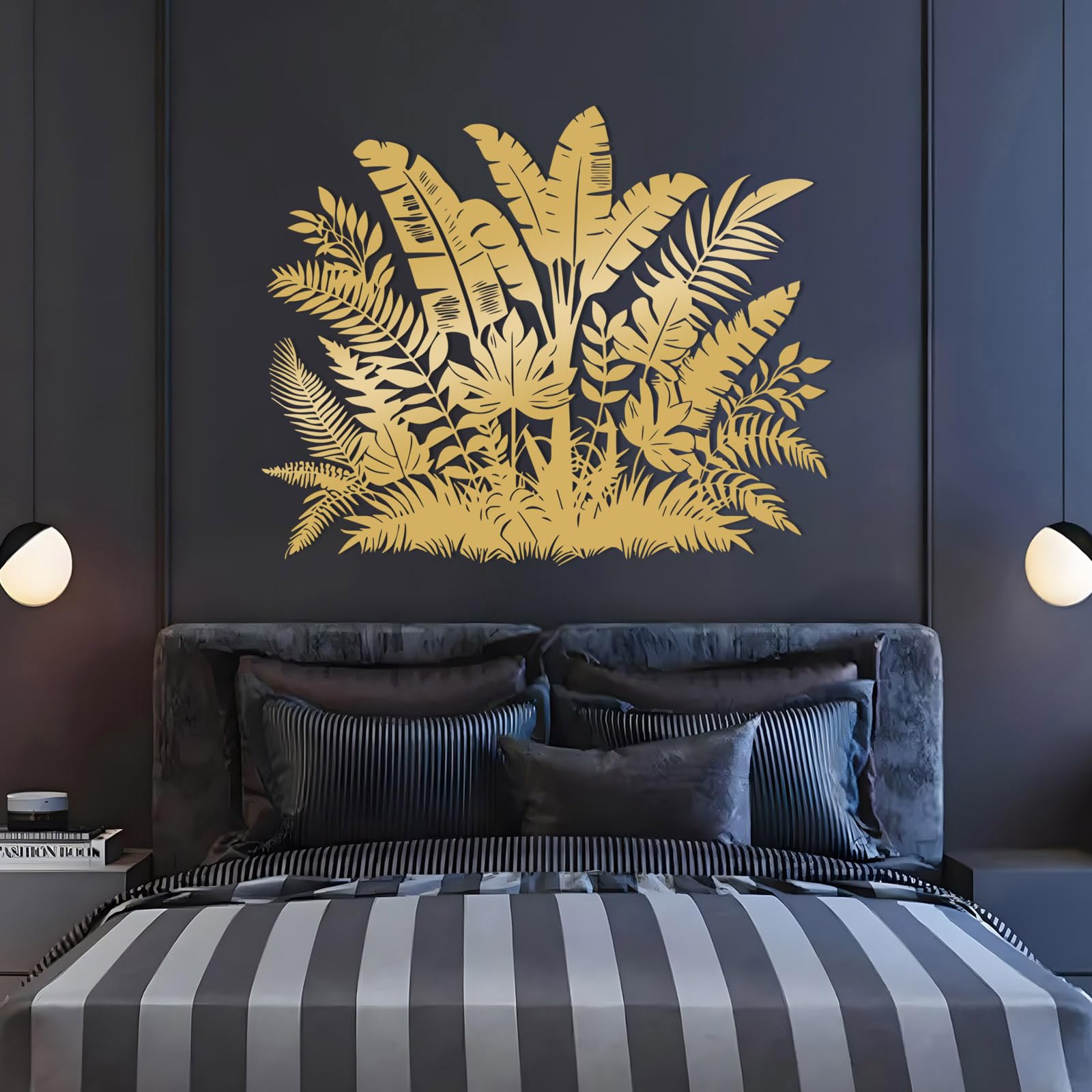 Decorazione da Parete in Metallo Motivo: Foglia Fiore Pianta Botanica Natura Decorazione per La Casa Soggiorno Regalo per Amanti della Natura (Bianco 76X61 Cm)
