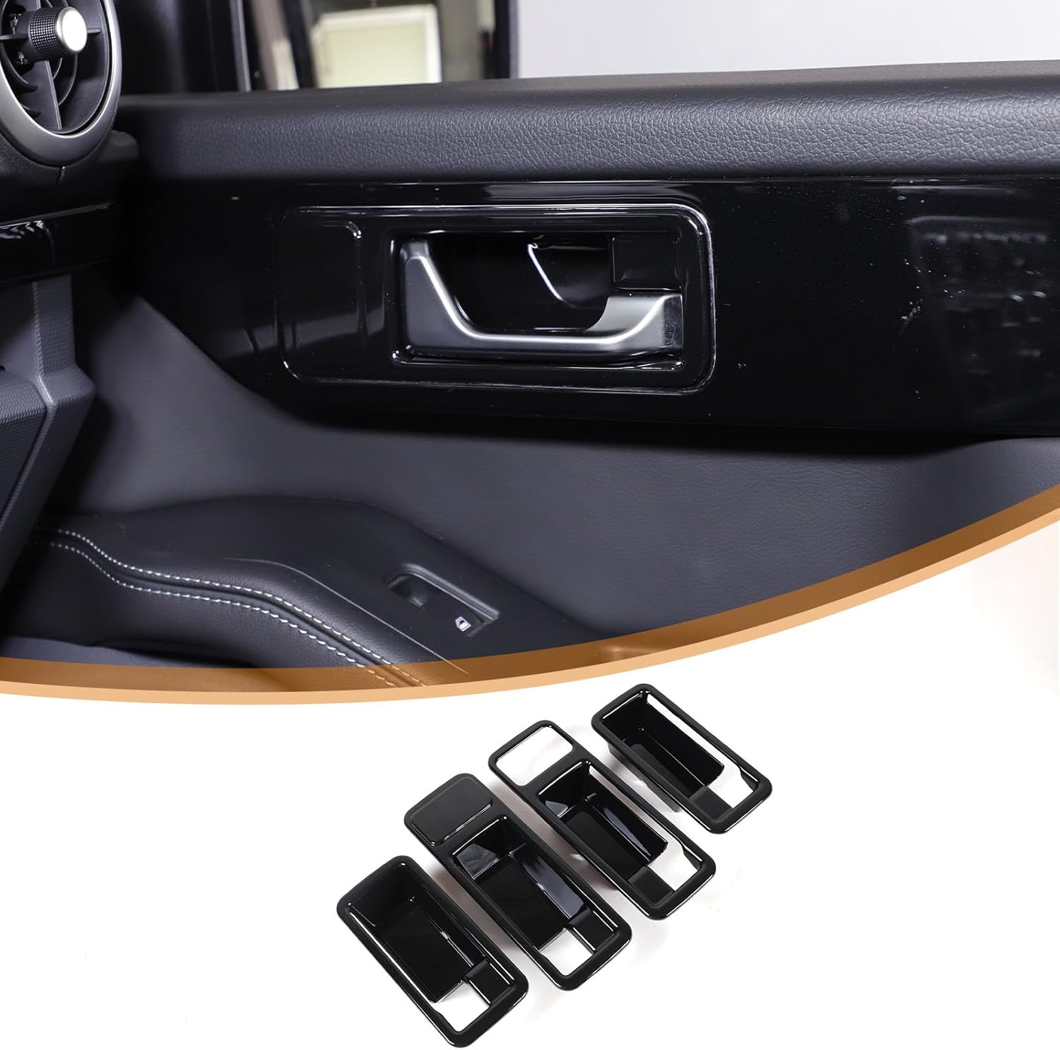 Car Door Inner Handle Panel Frame Cover Stickers Decals Compatible with Compatible with Ineos Grenadier 2020-2025 Interior Door Bowl Frame Trim Protection Accessories (Piano Black)