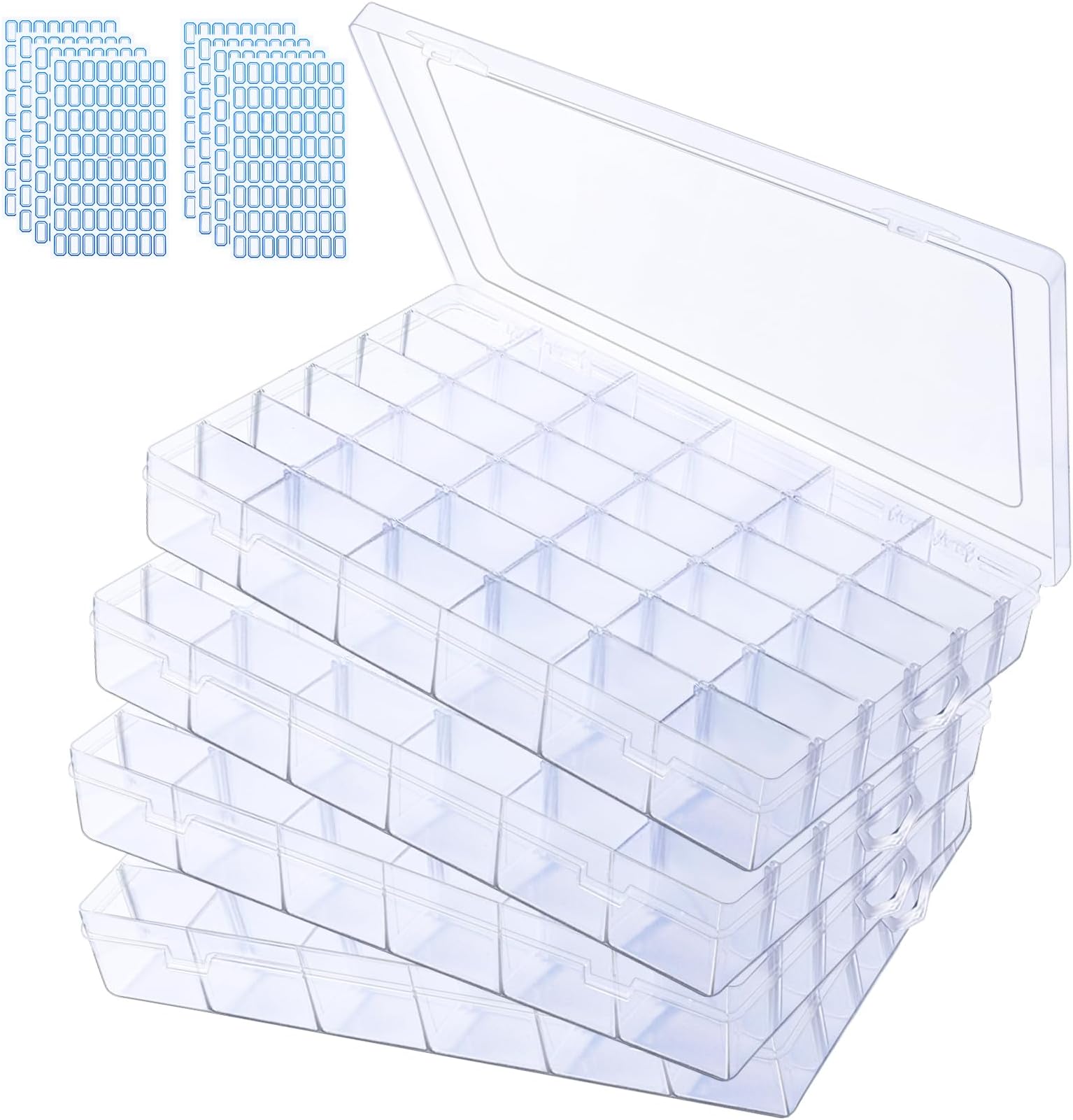 4 Pack Clear Plastic Organizer Box