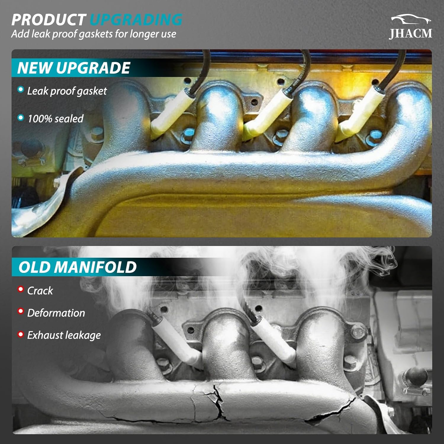 674-417 Driver Side Exhaust Manifold Kit Fits for Dodge Dakota Ram 1500 3.7L (2004-2010)& Mitsubishi Raider 3.7L (2006-2009), Cast Iron with Gaskets &Hardware