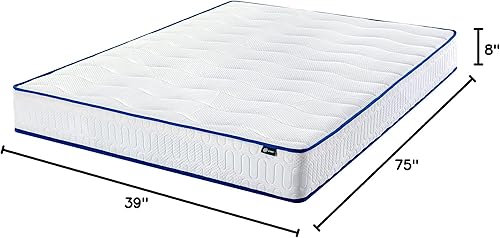 Miniatura 2 de ZINUS Colchón esencial de resortes interiores de 8 pulgadas, colchón para niños, sensación de firmeza media, espumas certificadas CertiPUR-US,