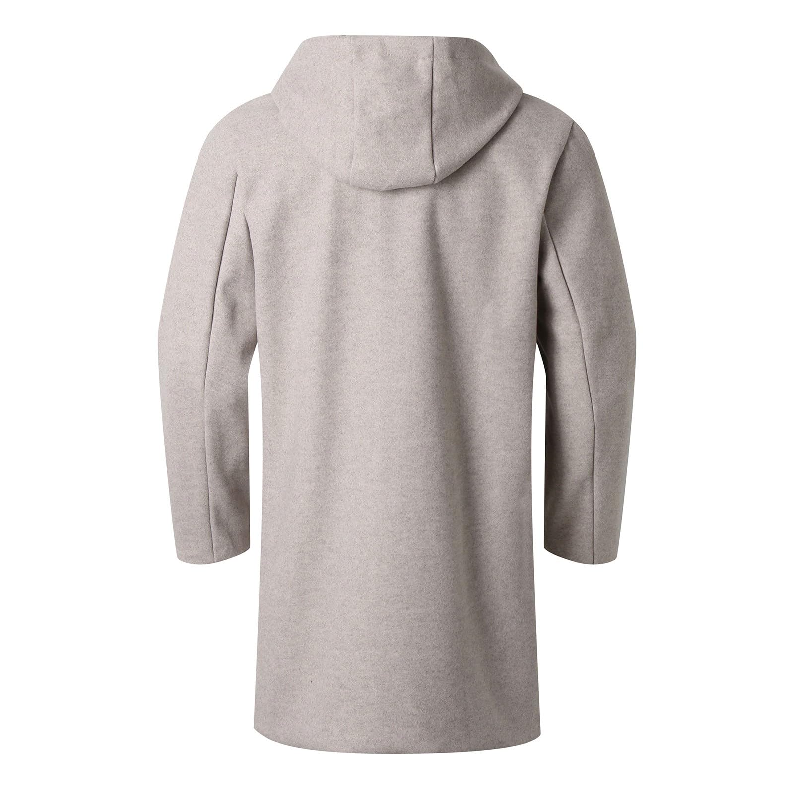 Generisch Cappotto di lana da uomo, lungo, antivento, invernale, con tasche multiple, con cappuccio, da lavoro, in tinta unita, caldo, da lavoro, alla moda, da uomo