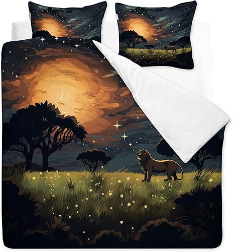 Miniatura 2 de OmErsa Juego de funda de edredón de tamaño California King, 3 piezas, funda de edredón de paisaje y 2 fundas de almohada, microfibra suave,