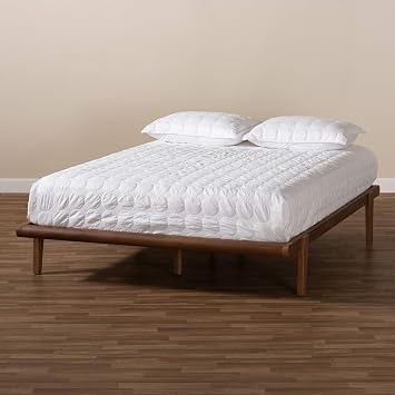 Baxton Studio Bed Frame, Double, Brown