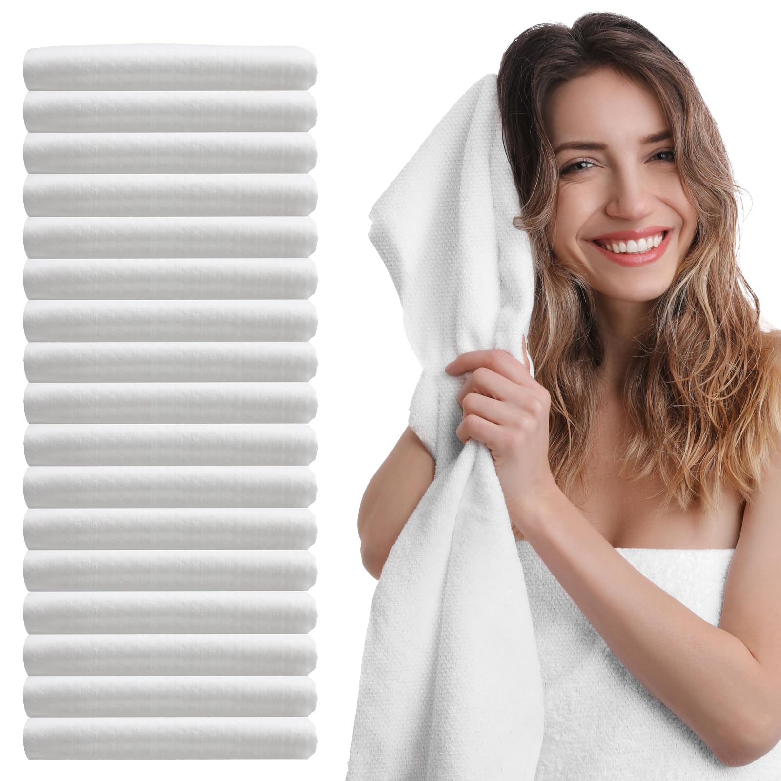 Molain Disposable Cotton Bath Towels, Soft Absorbent Single-Use Towels