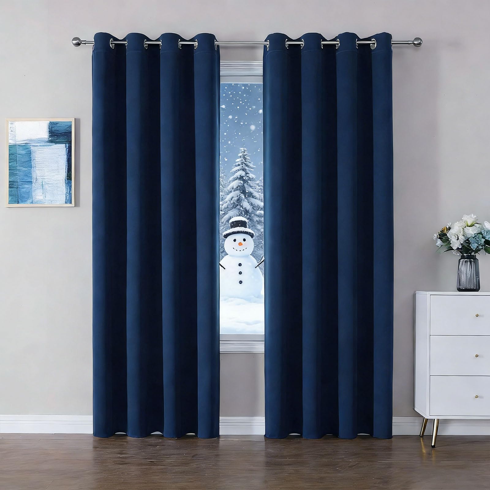 Rideau occultant thermiques 110 x 255 cm isolant pour chambre salon