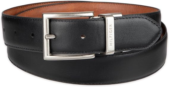 Tommy Hilfiger Men's Reversible Leather Belt, 2in1 Design for Dress Or Casual Wear
