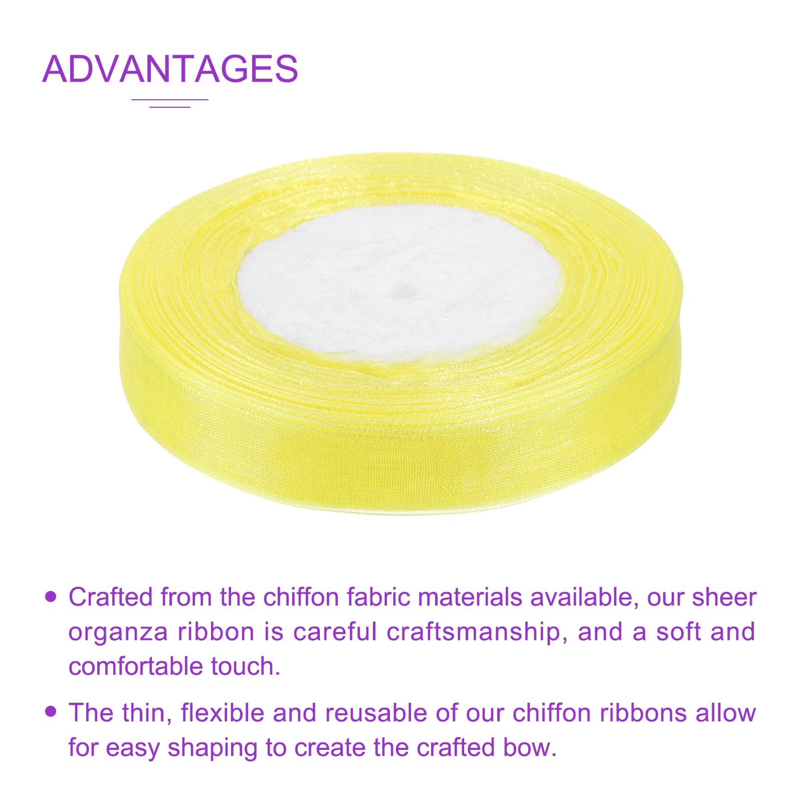 Yellow Shimmer Ribbons Snapklik.com : 50 Yards Organza Ribbon 1/2 Inch Yellow Chiffon Ribbon ...