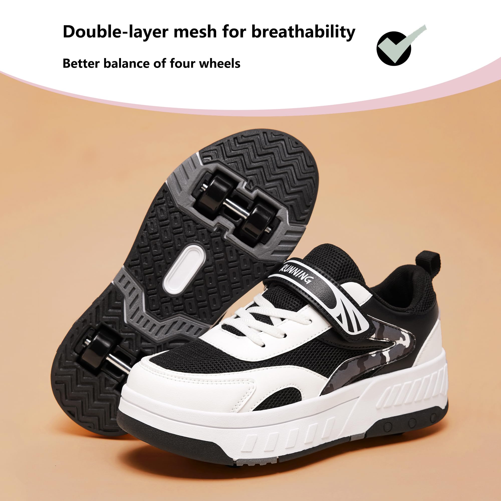 Chaussures d'été en maille respirante à 4 roues pour garçons et filles - Élégantes, durables et confortables