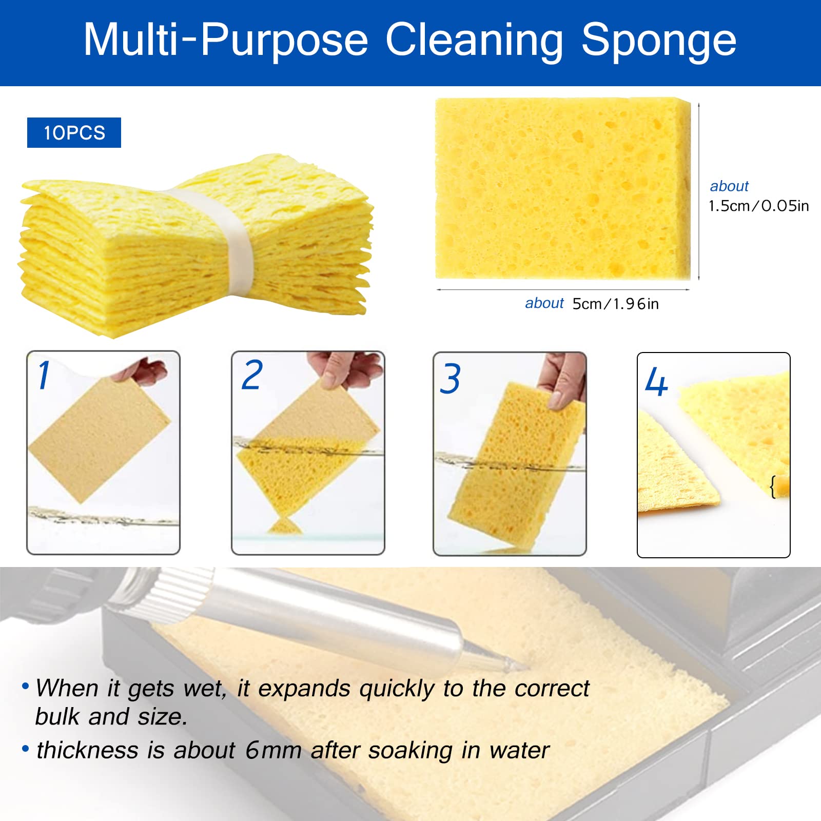 Kit Pulizia Punte Saldatore - 3 Pezzi Con Spugne, Pasta Saldante E Base, Per Elettronica Fai Da Te - Foto 11