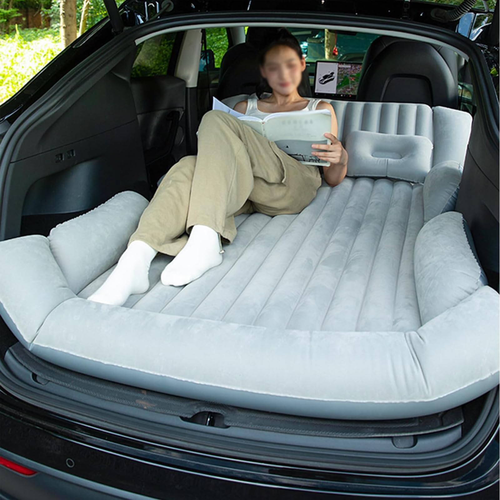 Colchón Coche, para Nissan Qashqai (J12) 2022-2024 Portátil Colchón Hinchable Coche Plegable con Bomba Aire Eléctrica para Coche fácil de almacenar Solución,A