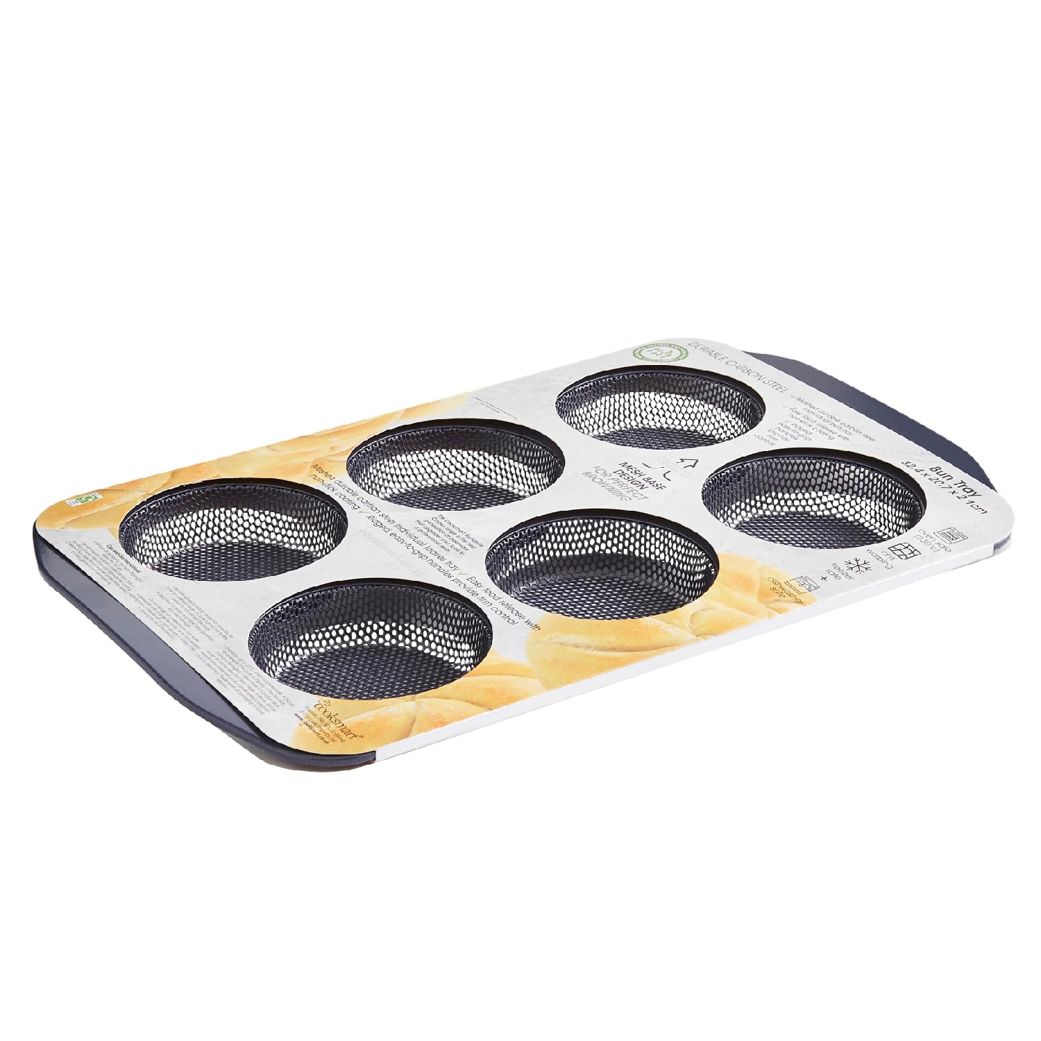 Cooksmart Signature Crisper Bun Tray – Carbon Steel | PFOA-Free Non-Stick | Oven, Freezer & Dishwasher Safe | Twilight Blue | Ergonomic Handles | Professional Baking Results