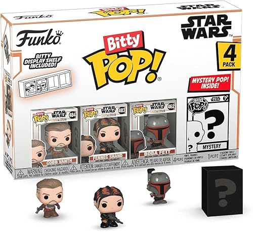 Funko Bitty Pop! The Mandalorian Mini juguetes coleccionables - Cobb Vanth, Fennec Shand, Boba Fett y Mystery Chase Figura (los estilos pueden
