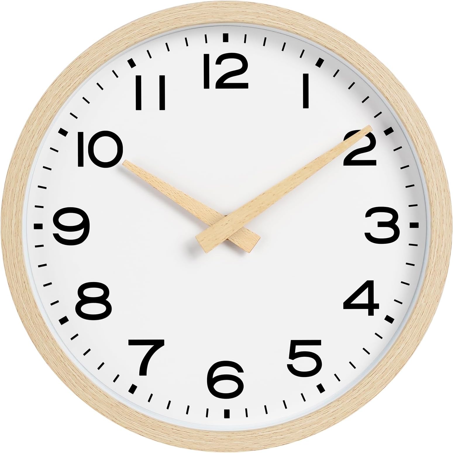 Wall Clock 12 Inch,Boho Office Wall Clocks Battery Operated Non Ticking,Silent Modern Clock Decorative for Kitchen,Bedroom,Living Room,Classroom(Wood Grain)