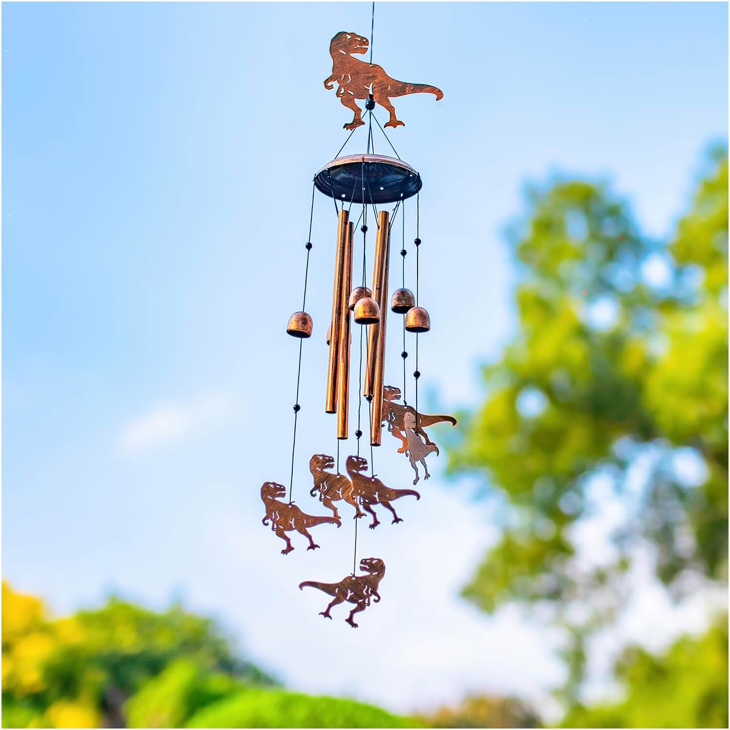 Dinosaur Wind Chimes for Outside,Dinosaur Gifts for Adults Men Women/Memorial/Birthday Metal windchimes Outdoors/Indoors,Garden,Patio,Home,Porch,Yard Decoration