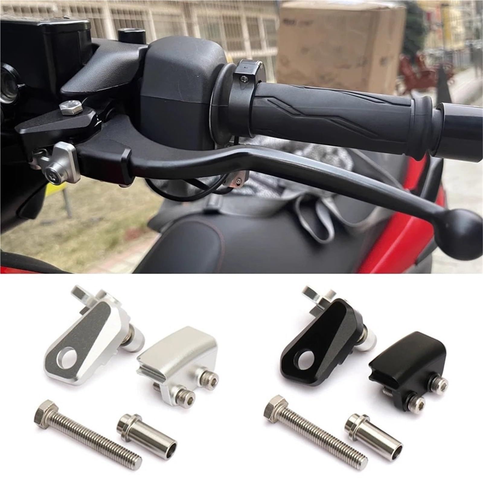 Pasuje do Yamaha XMAX300 X-MAX300 2023 2024 przełącznik hamulca postojowego hamulec motocyklowy dźwignia blokująca akcesoria Linka sprzęgła do motocykla(Silver)