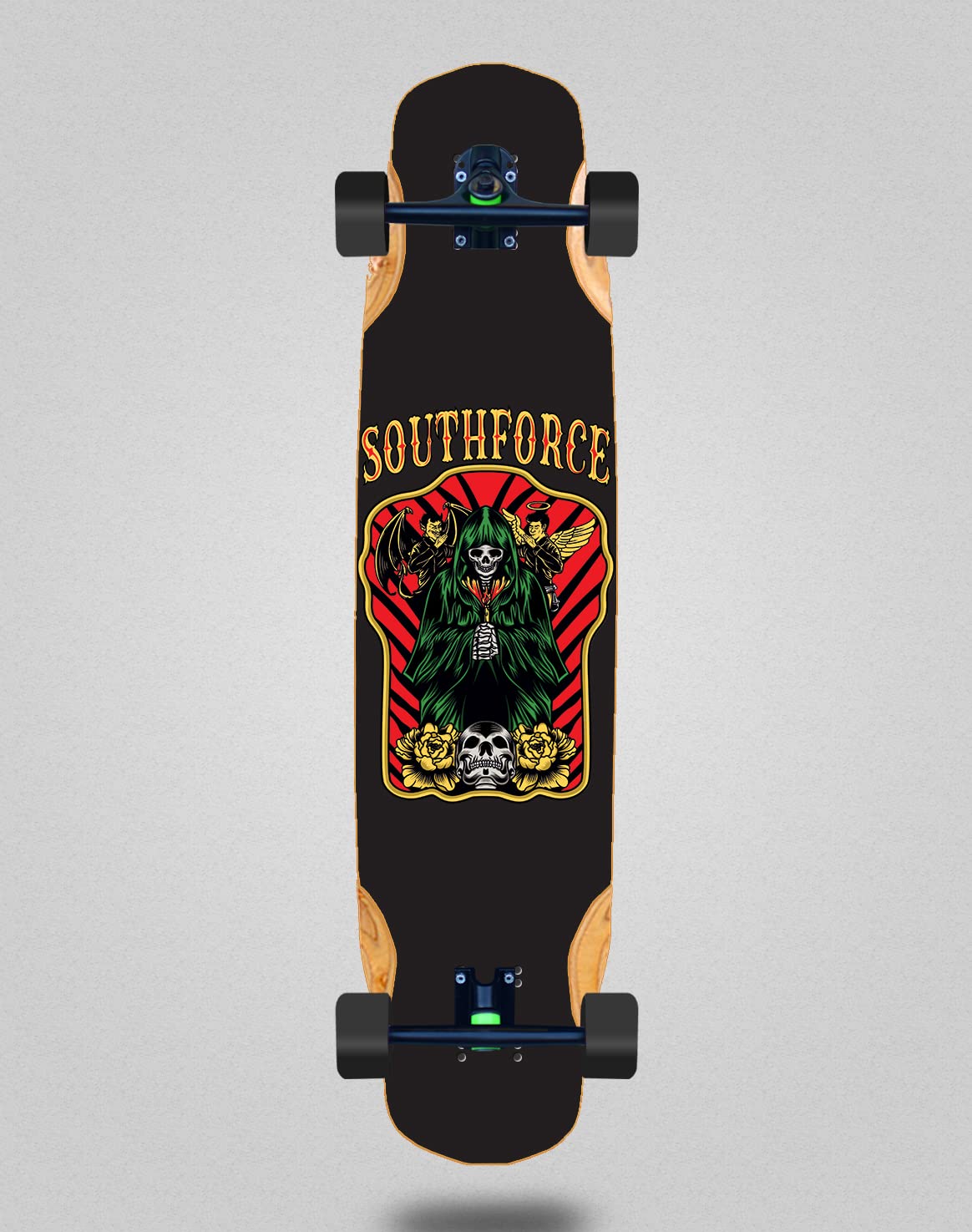 South Force Skate Skateboard Longboard Complete Mix Bamboo 38x8.45-100 Muerte