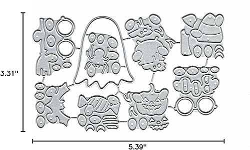 Miniatura 6 de Plantillas troqueladas de metal con diseño de araña, fantasma, calabaza y calavera de Feliz Halloween, plantillas de troqueles para hacer