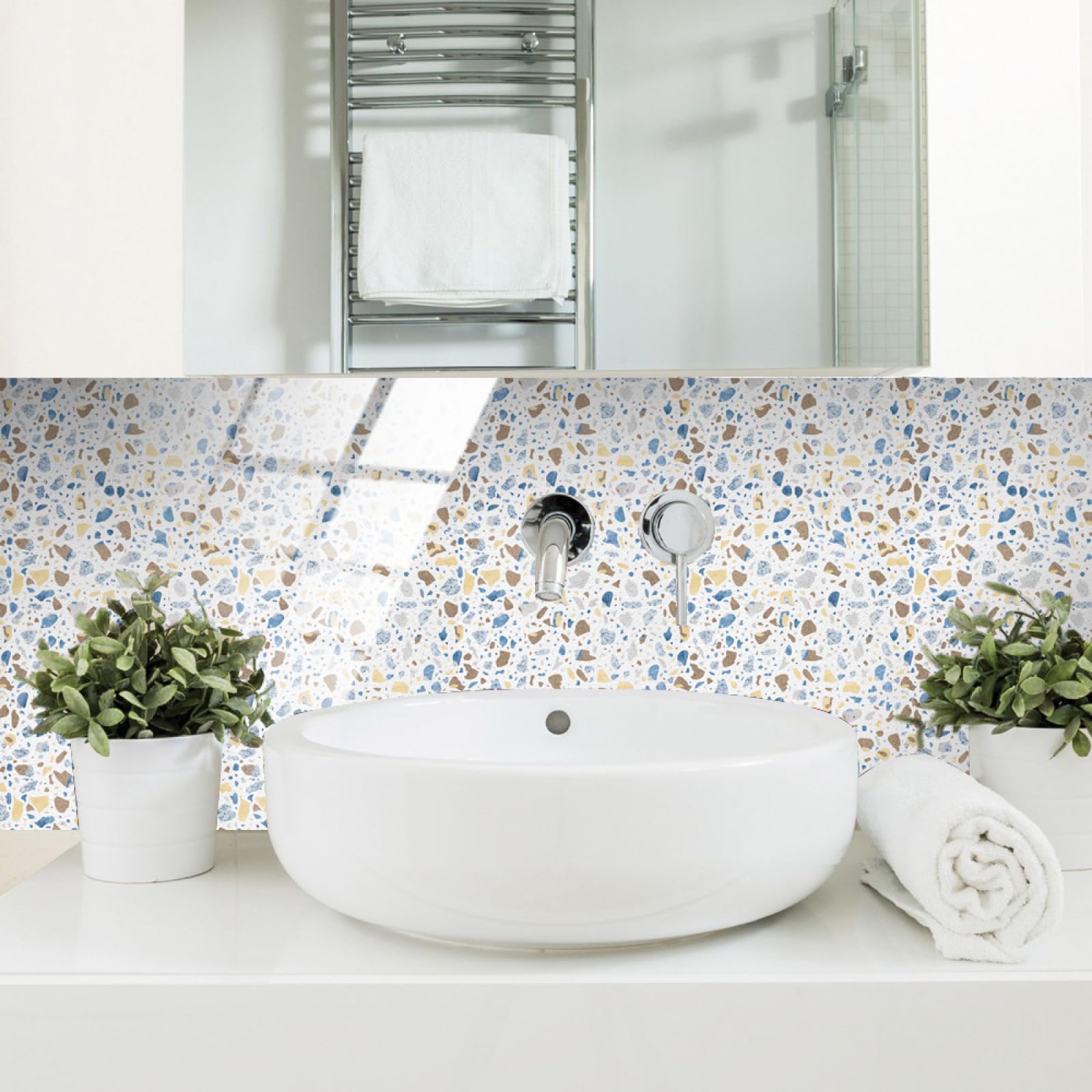 Piastrelle Adesive Cucina Modello Macchiato Marrone Blu Pavimento pvc Adesivo Mobili Decorazioni Piastrelle Adesive Bagno Impermeabile Resistenza all'olio Mattonelle Adesive