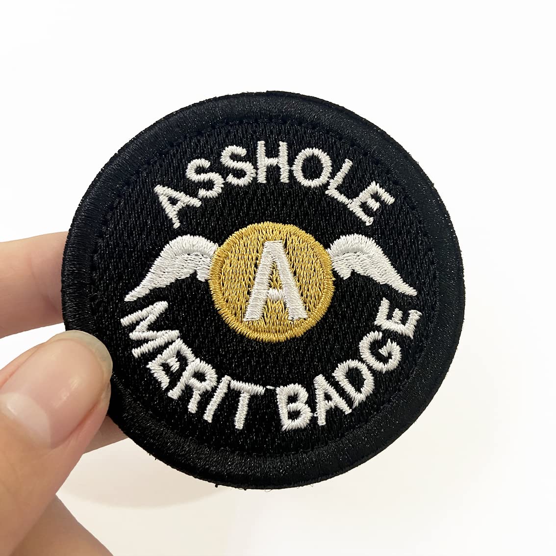 A**hole Merit Badge Patch Green Hook & Loop 6.5cm – Task Outdoor